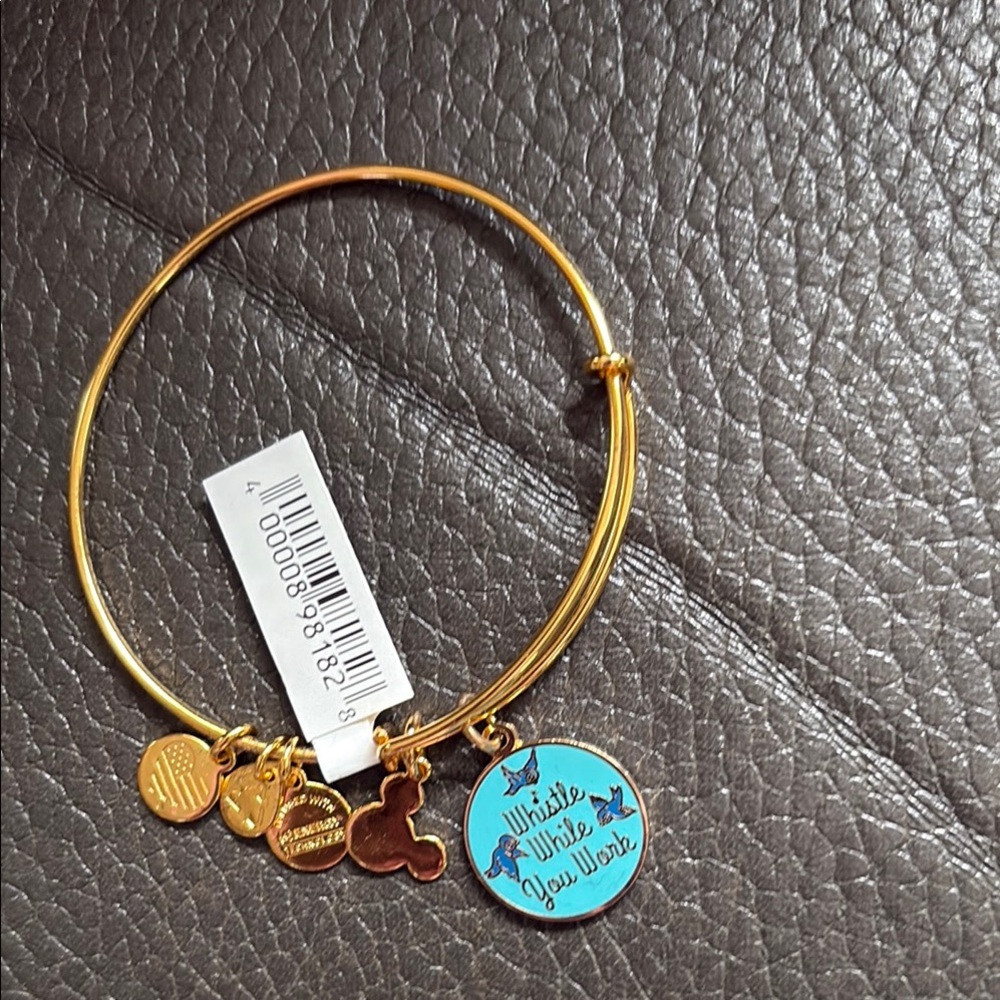 Alex and Ani Gold Disney “whistle while you work charm bracelet
